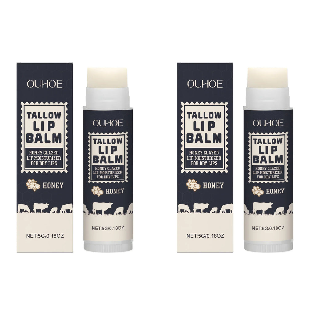 Tallow Lip Balm – Fades Lip Lines & Deeply Moisturizes Nourishing Lip Balm Zpaxo 2 x 5g Boxed