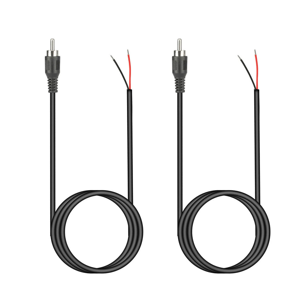 1m RCA Male Plug Bare Wire Open End Pigtail Audio Speaker Subwoofer