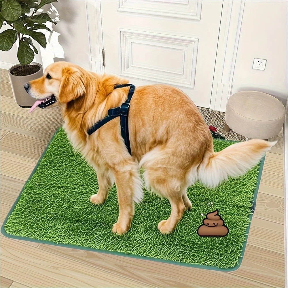 Dog Grass Mat Pee Pad Ultimate Washable Dog Grass Mat Reusable Odor-Control for Pet Training Easy-Clean Pee Pad Non-Slip Backing Zpaxo green 46X36cm