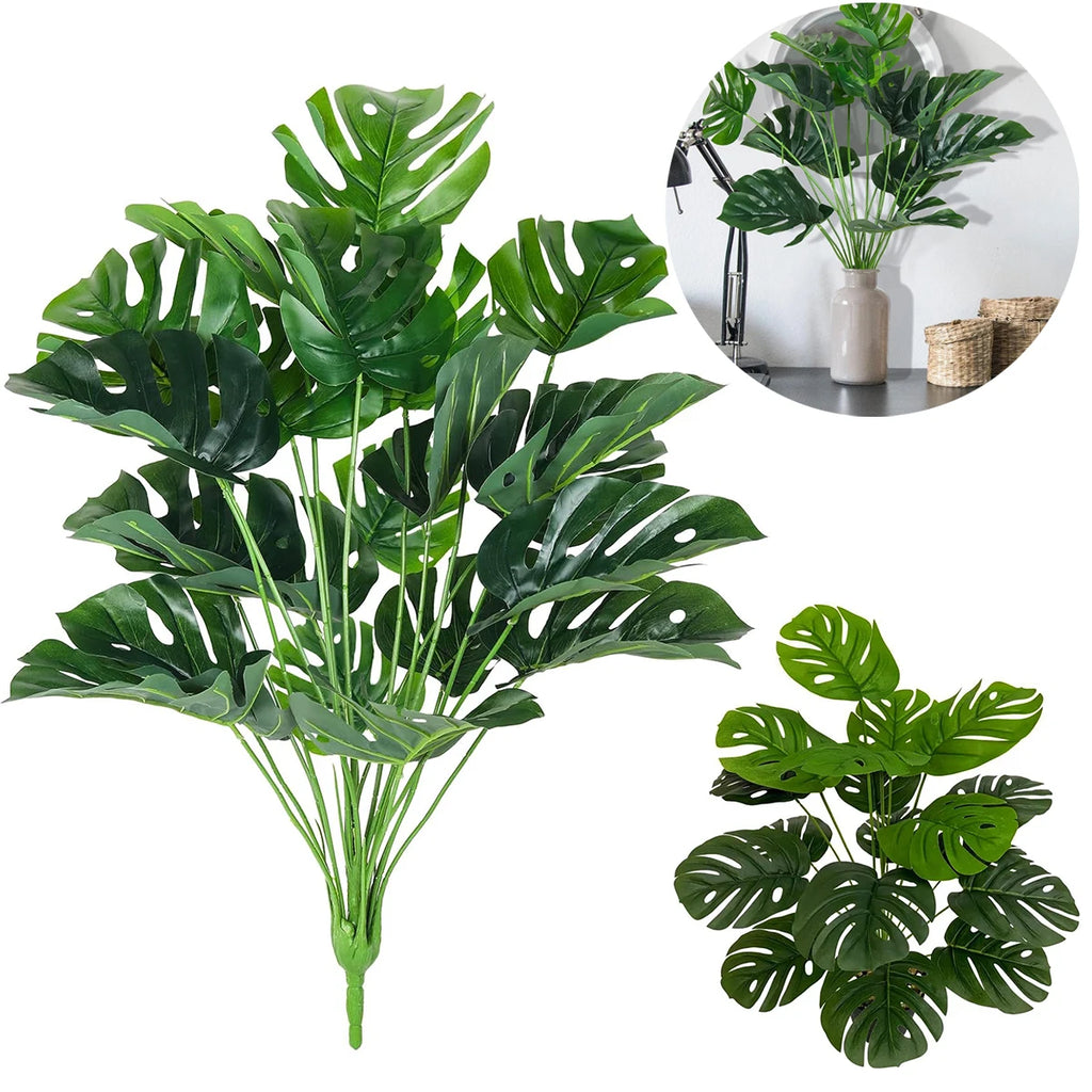 Large UV Resistant Artificial Monstera Leaves | Tropical Faux Greenery