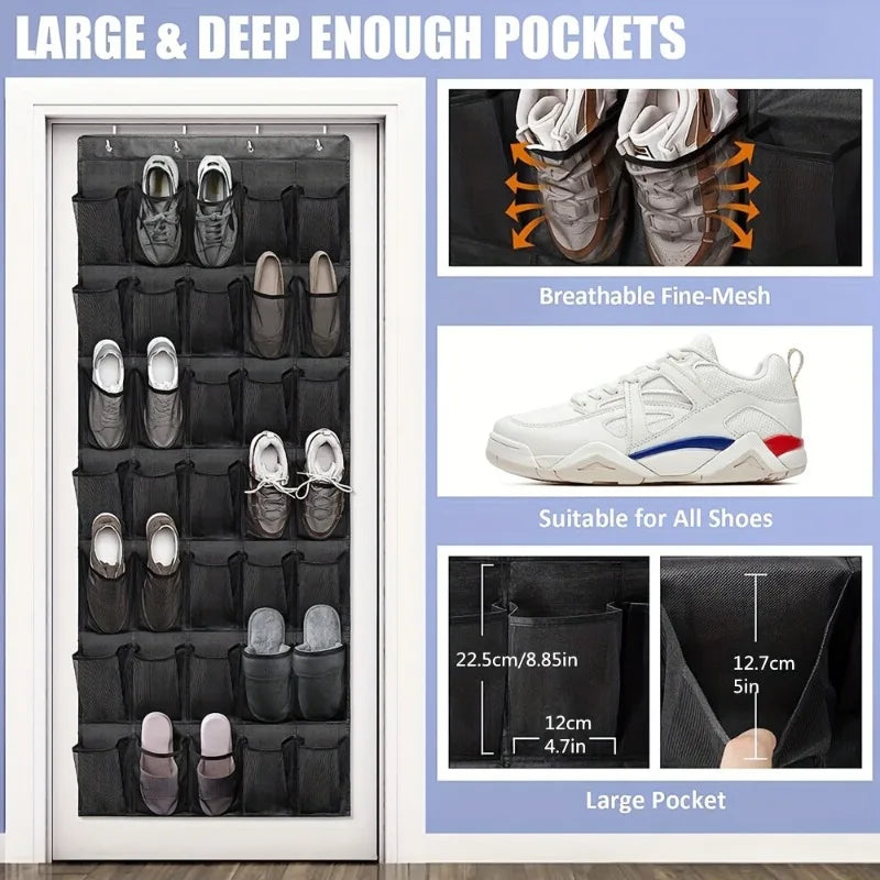 Shoe Storage Rack Door Hanging Organizer 14 24 Mesh Bags Wardrobe