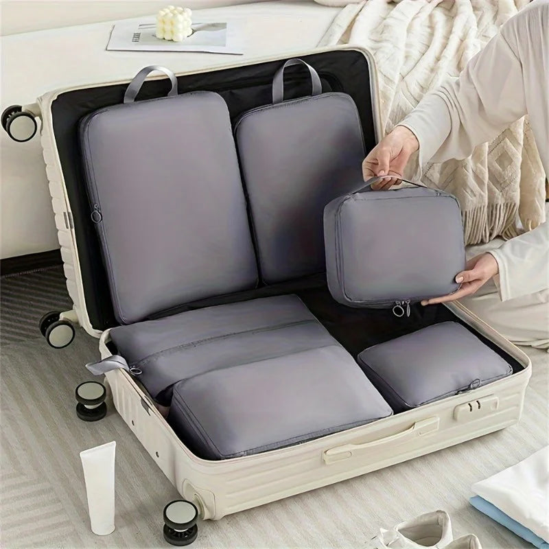 Easy-clean Compression Packing Cubes Polyester Travel Organizer