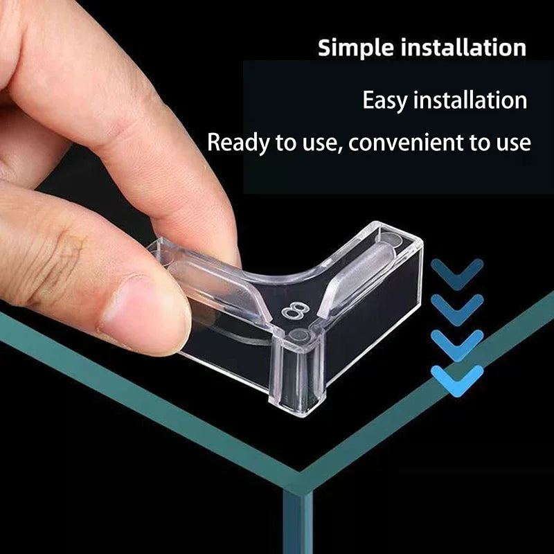 Acrylic Transparent Anti-collision Fish Tank Corner Protector Adhesive Free Protective Cover Aquarium Accessories 4Pcs Zpaxo