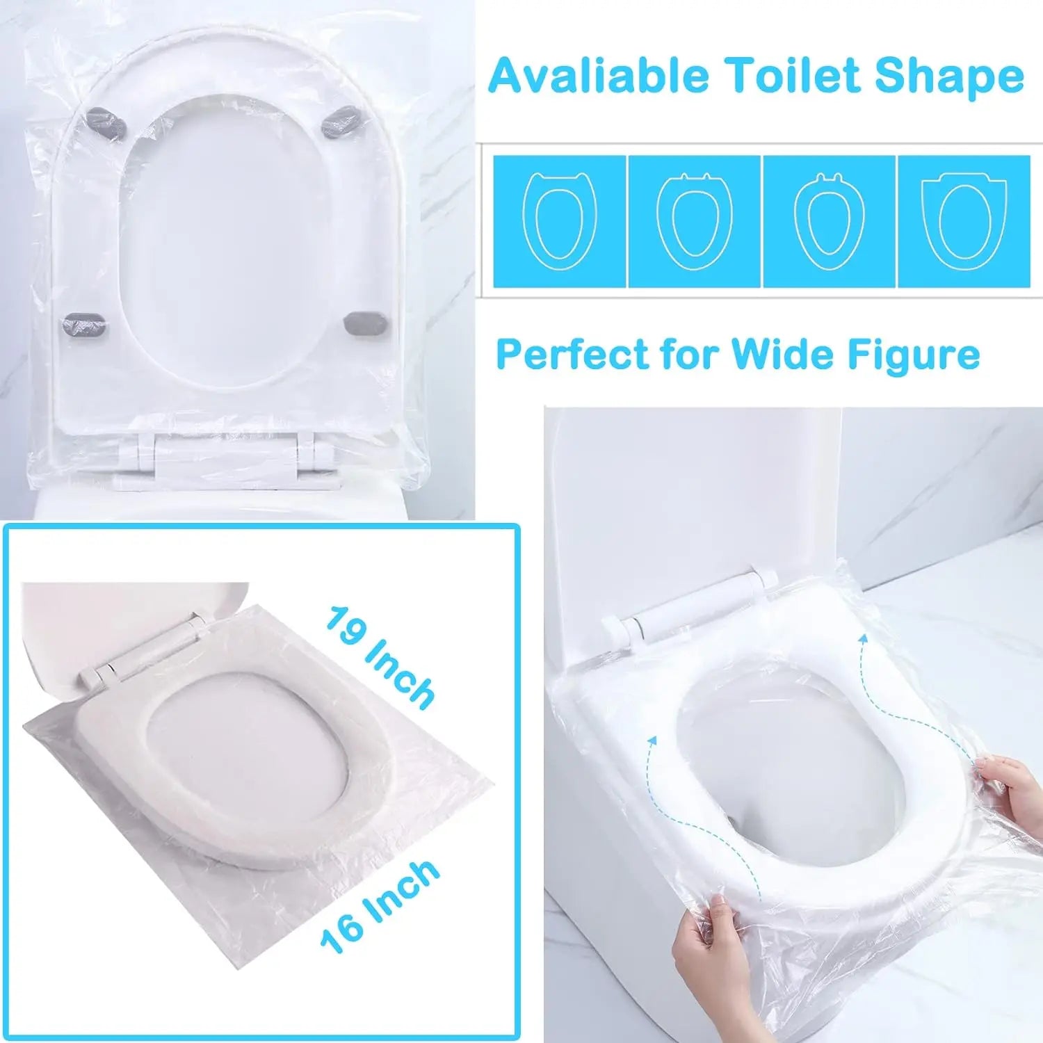 100-Pack Disposable Toilet Seat Covers – Travel & Potty Training