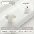 Children's Room Cabinet Knobs Ceramic Cabinet Handle Cartoon Clouds Star Cabinet Wardrobe Drawer Pull Handles for Kids Room Zpaxo Star White