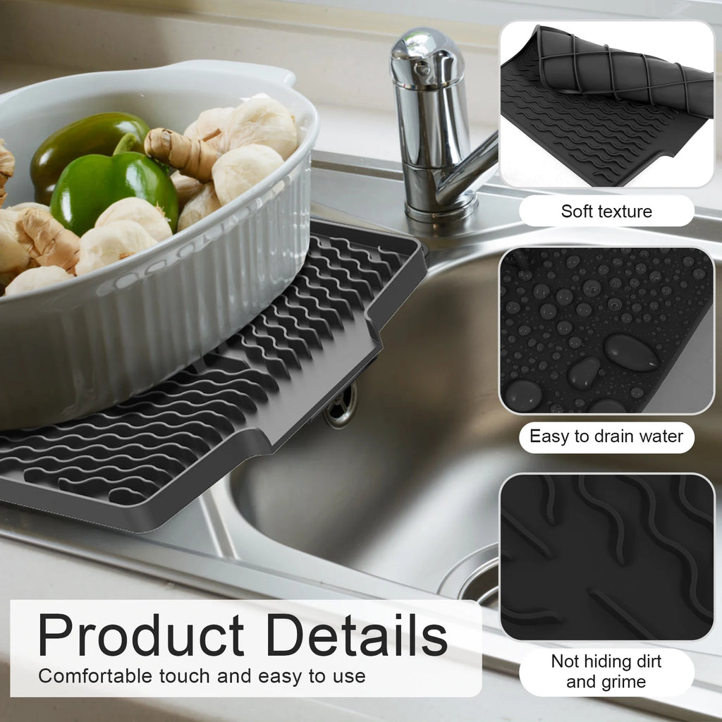 Silicone Dish Drying Mat Heat Resistant Silicone Drying Mat Reusable Nonslip Dish Drying Pad for Countertop Dishes Utensils 2025 Zpaxo