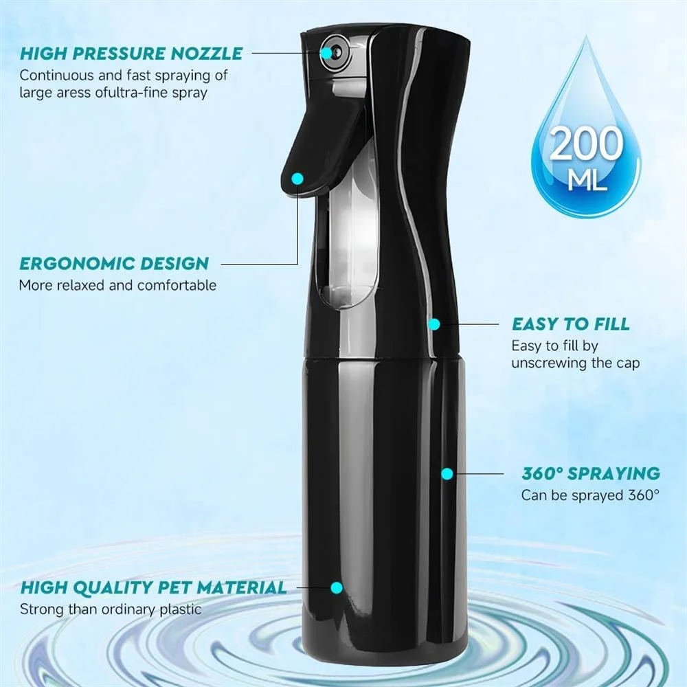 Hair Spray Bottle Refillable Fine Mist Styling Cleaning Garden Zpaxo