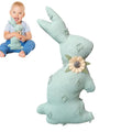 Rabbit Doll Toy Bunny Kids Pillow Easter Plush Cute Rabbit Doll With Flower Design Comfortable Plush Rabbit Toy For Kids Boys Zpaxo Light green China Mainland