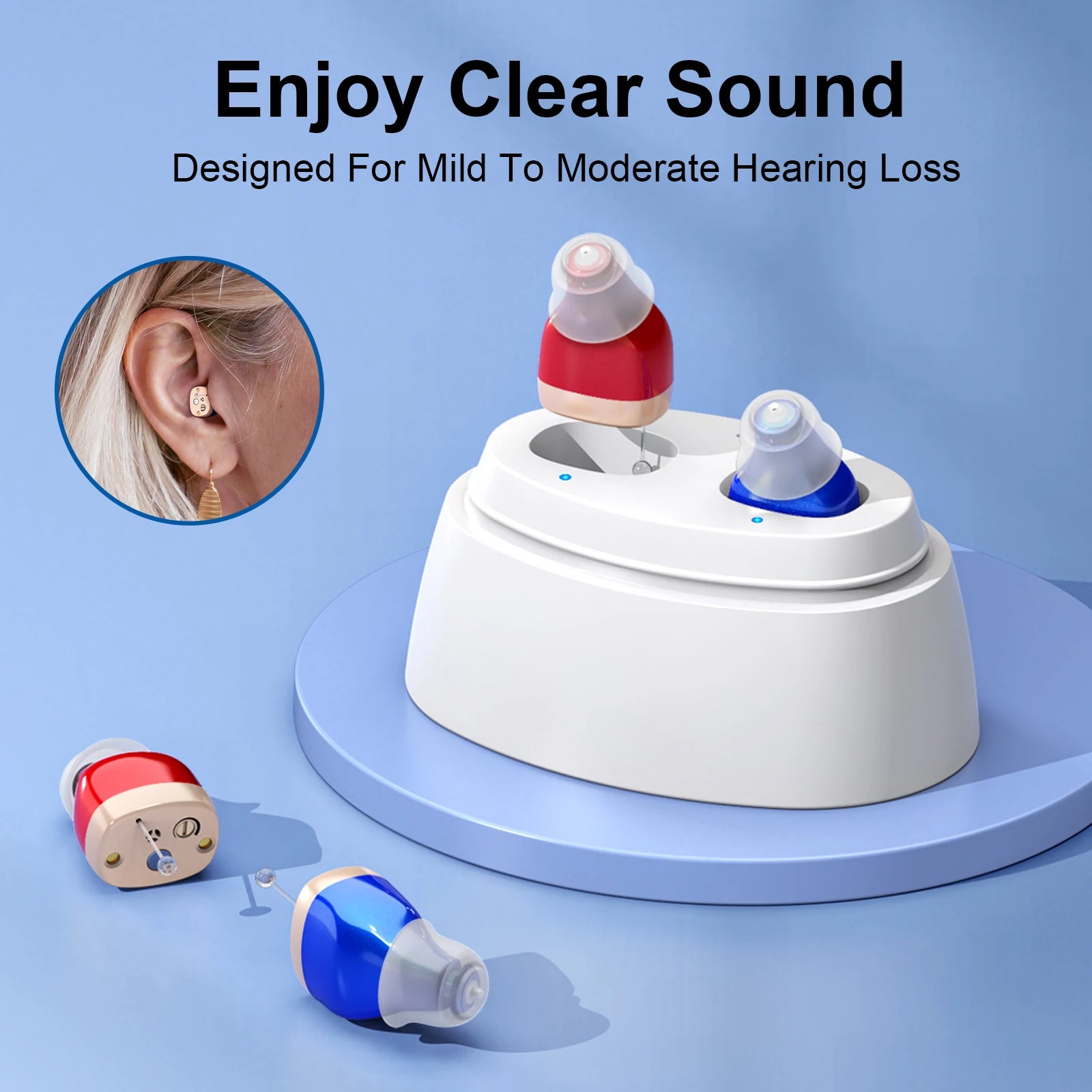 Earbud Headphones In-ear Hearing Amplifiers Devices Rechargeable