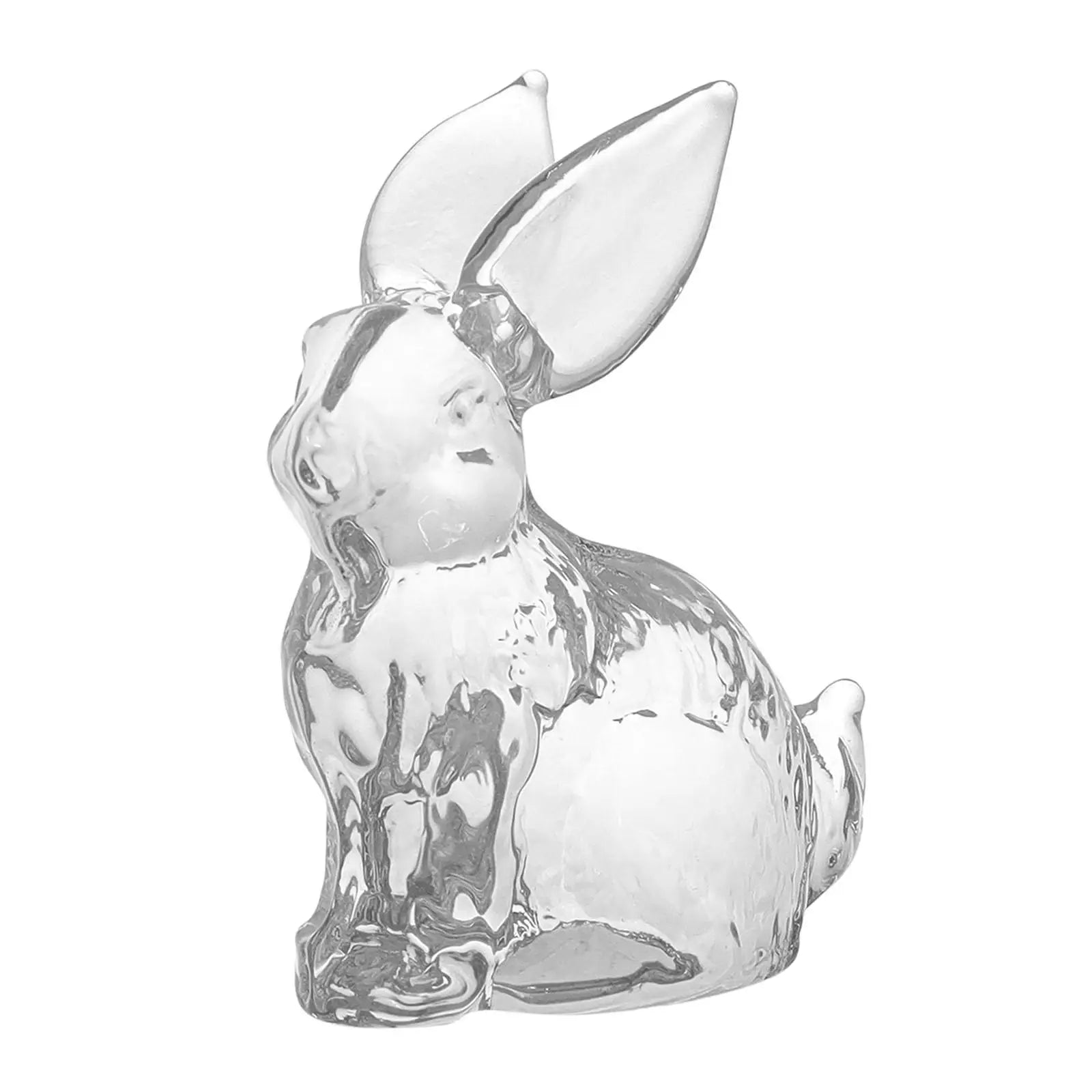 Easter Rabbit Figurine Animal Sculpture Bunny Statue Mini Decorative Figurine Tabletop Ornament for Bedroom Birthday Gift Zpaxo Clear