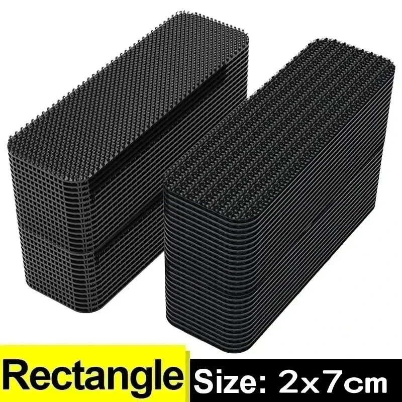 New Carpet Fixing Stickers Double Faced High Adhesive Car Carpet Fixed Patches Home Floor Foot Mats Anti Skid Grip Tapes Zpaxo Rectangle 2x7cm 30pairs