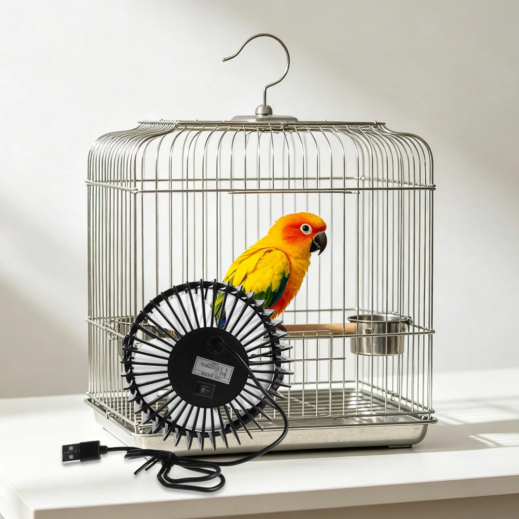 Quiet USB Pet Crate Cooling Fan External Mount Dog Cage Birdcage