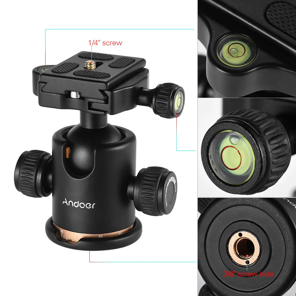 BEIKE BK-03 Camera Tripod Ball Head Ballhead Quick Release Plate 1 4