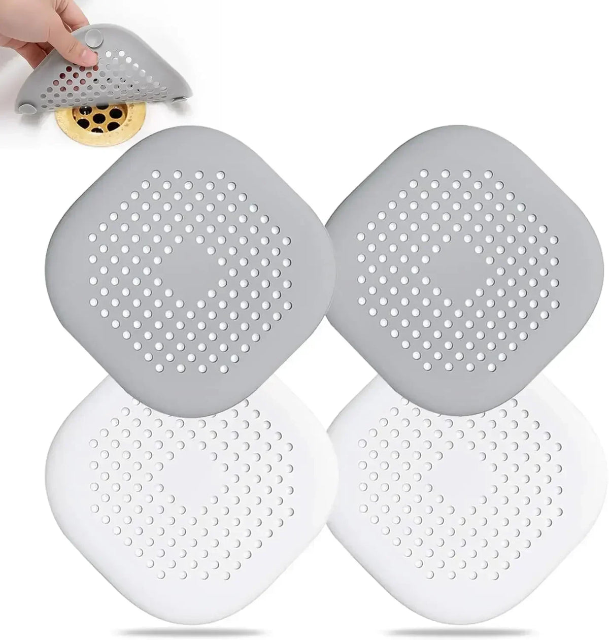 4pcs Hair Filter Shower Drain Plug Kitchen Sink Filter Sink Strainer Bathtub Shower Floor Drain Stopper Home Shower Accessories Zpaxo 4pcs-mix