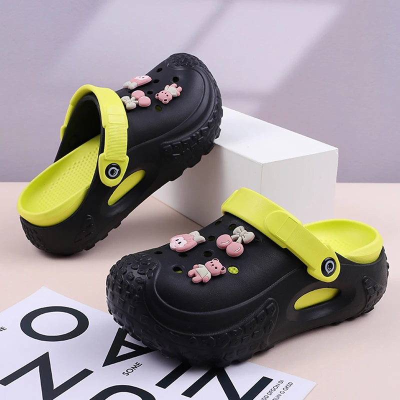 Women's Cute 2025 Summer Outer Wear Lightweight Non-slip Thick-soled Zpaxo black 35-36