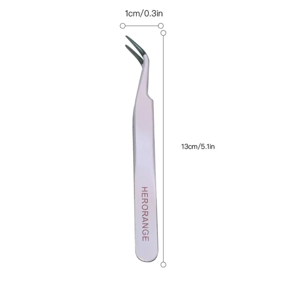 Straight Tweezers Curved Stainless Steel Lashes Applicator Purple Zpaxo