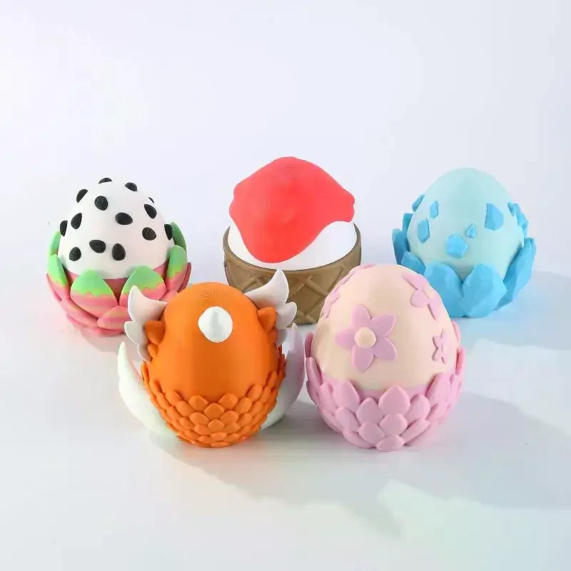 3D Printed Cute Silly Dragon Fruit Food Egg Plastic Ornaments Desktop Zpaxo