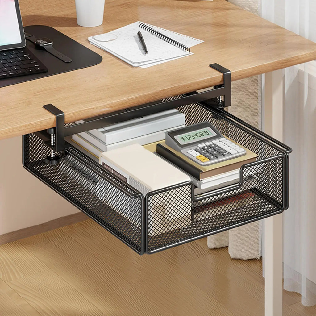 Under Desk Drawer Slide Out No Drilling Storage Organizer Tray Self