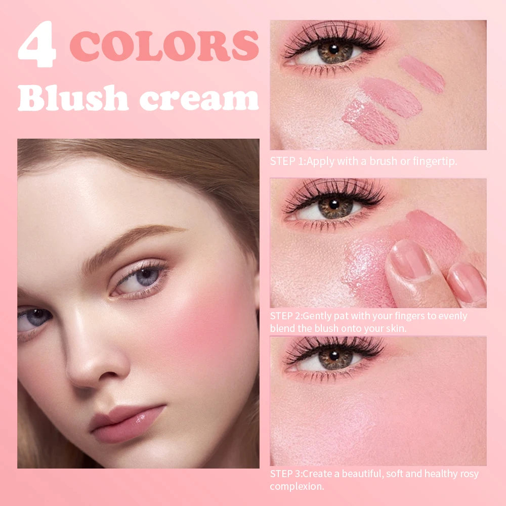 HISYI Velvet Blush Matte Creamy Texture Natural Cheek Tint Long-lasting Makeup Face Beauty Zpaxo