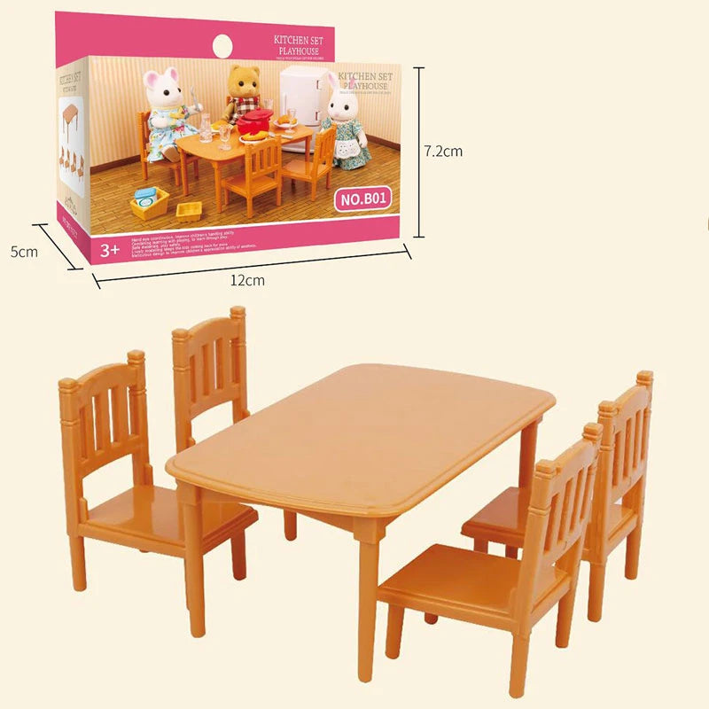 Dollhouse Furniture Bedroom Toy Simulation Forest Rabbit Family Doll Zpaxo B01
