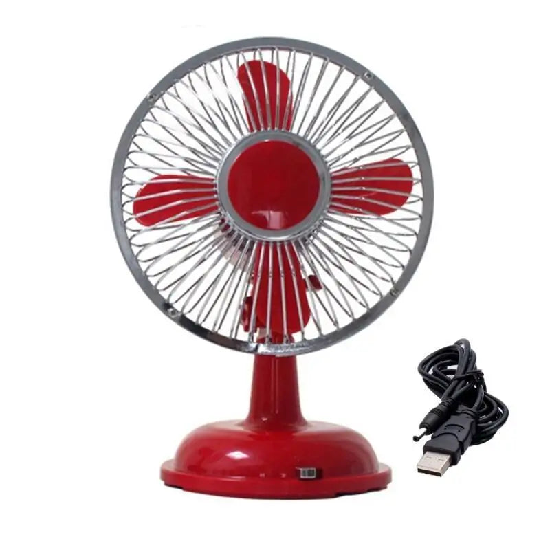 652F Desk Fan 2 Speed USB/AA Battery Adjust Oscillating Table Fan Gift Choice Zpaxo Red CN
