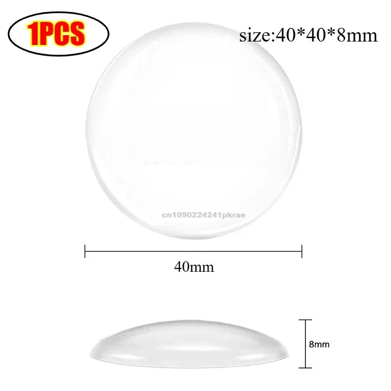 Self-adhesive Bumper Setdoor Handles Doorstop for Wall Transparent Wall Protector Anti Bump Washable Reusable Round DoorStopper Zpaxo 1PCS-40x40x8mm