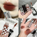 Checkered Nude Purple Matte Lip Mud Mousse Lipstick Waterproof Punk Zpaxo 01
