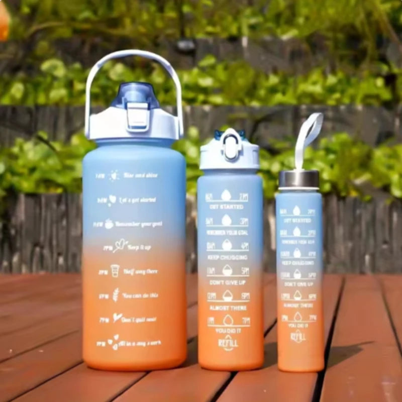 3-Pack Motivational Water Bottles 1L – BPA-Free Leakproof Sport Sport Water Bottle Zpaxo