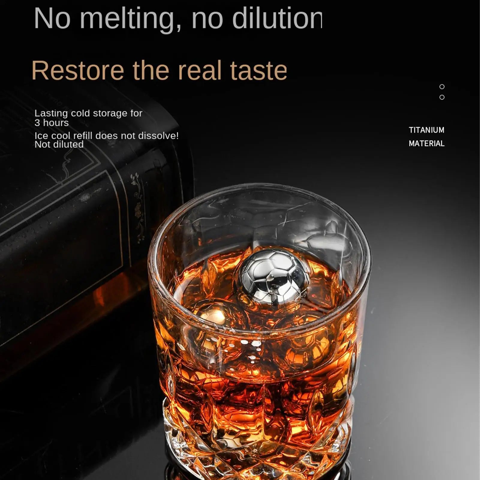 Football Metal Ice Cubes Reusable Whiskey Stones Chilling Rocks Bar