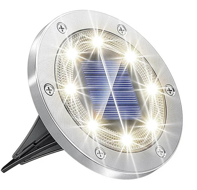 Solar Buried Ground Lights 8 20 LED Waterproof Underground Deck Spot Zpaxo 8LED White Light B 2PCS