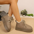 Autumn Winter Fashion Casual Comfortable Velvet Warm Solid Cross Belt
