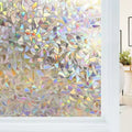 Iridescent Mosaic Static Window Privacy Film Rainbow Prismatic Glass
