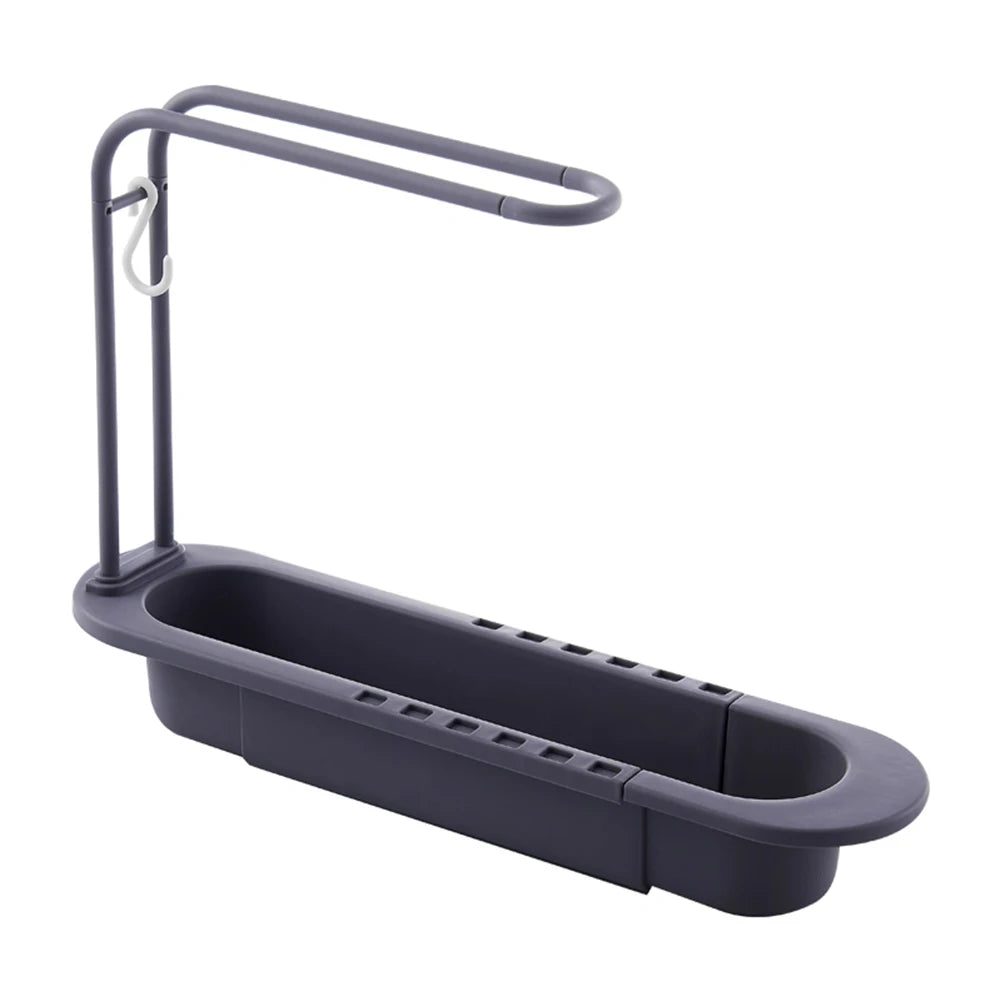 Telescopic Soap Sponge Drain Rack Adjustable Drainer Sink Tray