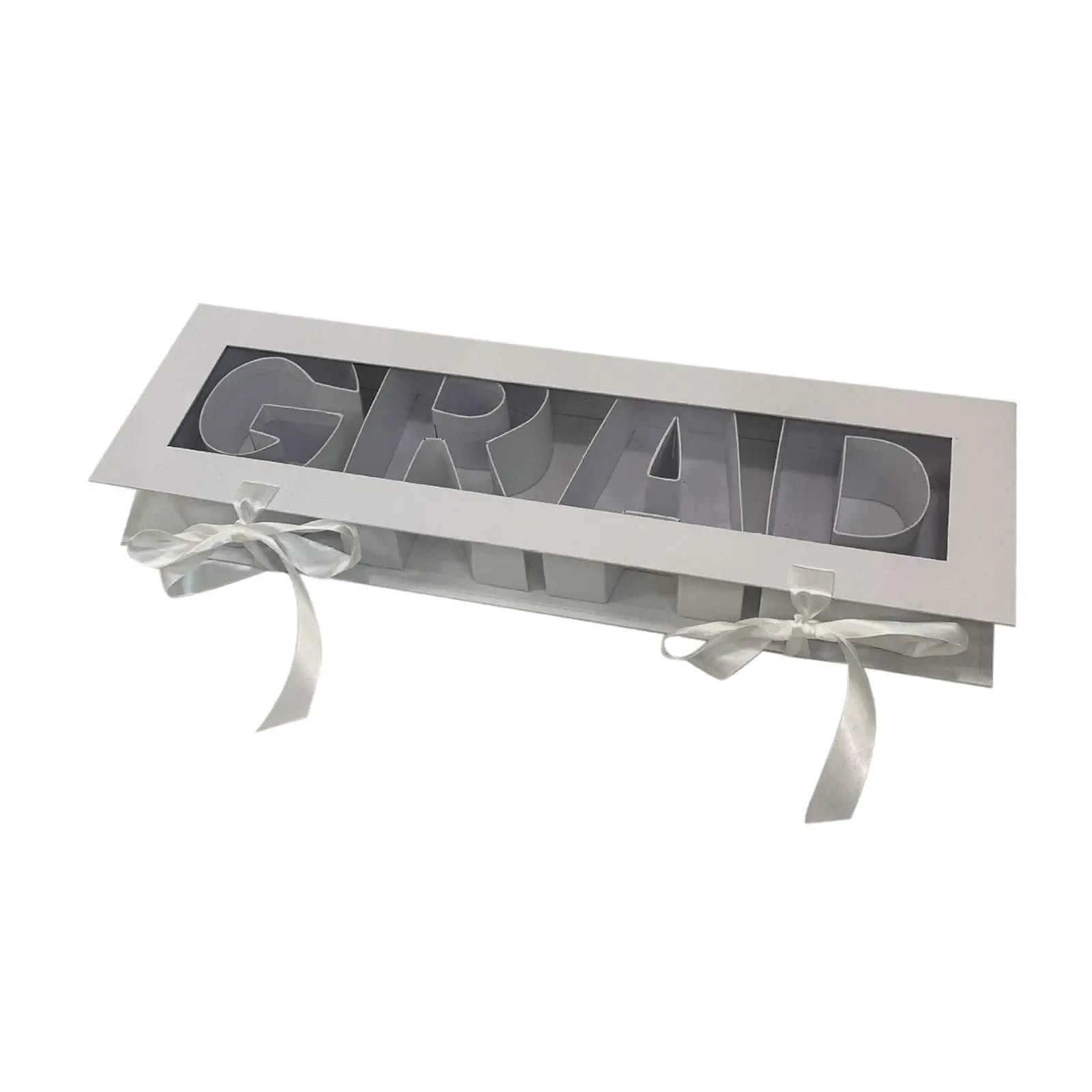 GRAD Letter Fillable Flower Box – Graduation Gift Box Floral Gift Box Zpaxo WHITE