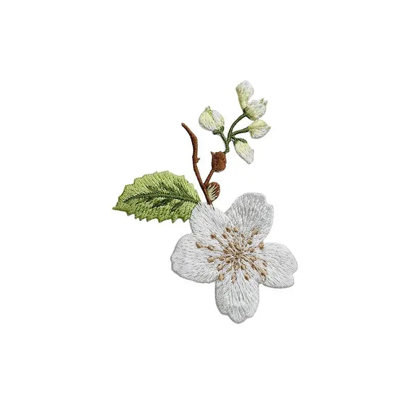 ▶1Pcs Jacket Jeans Craft Accessories Flower Embroidery Patch Iron On Elegant Patches For Clothes Bags DIY Embroidered Stickers Zpaxo A5