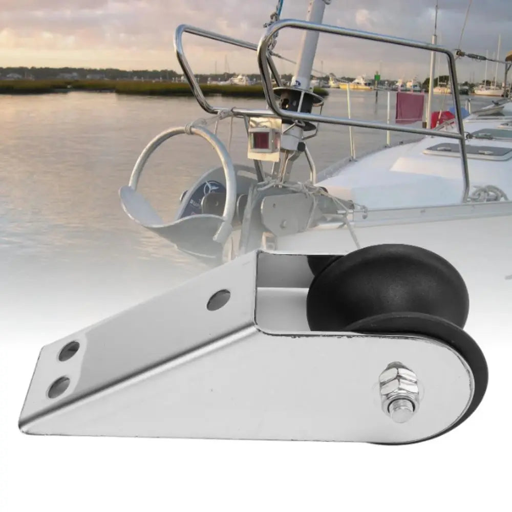 Stainless Steel 316 Roller Bracket Rubber Wheel Heavy Duty Boat Bow Zpaxo