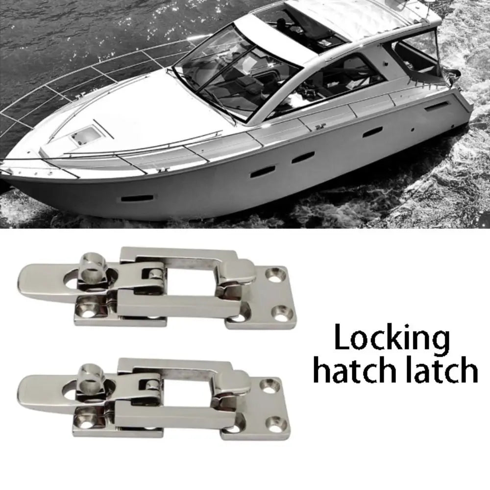 Lockable Door Lock Catch Silver Finish Anti-Rattle Design Anti-Rattle Fastener Marine Grade Marine Hardware Marine Application Zpaxo