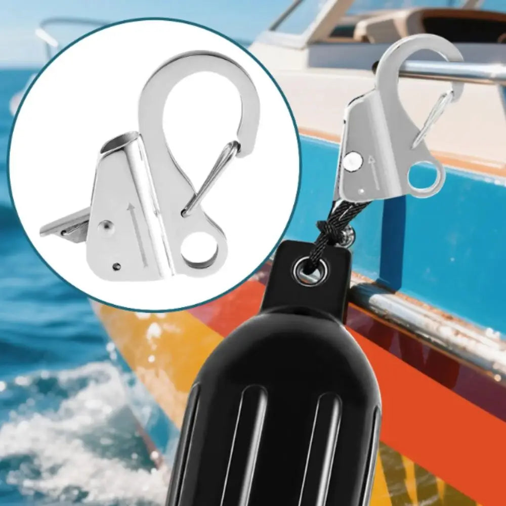 304 Stainless Steel Boat Fenders Clip Adjustable Sliding Spring Adjustable Stainless Steel Hooks Quick Threading Zpaxo