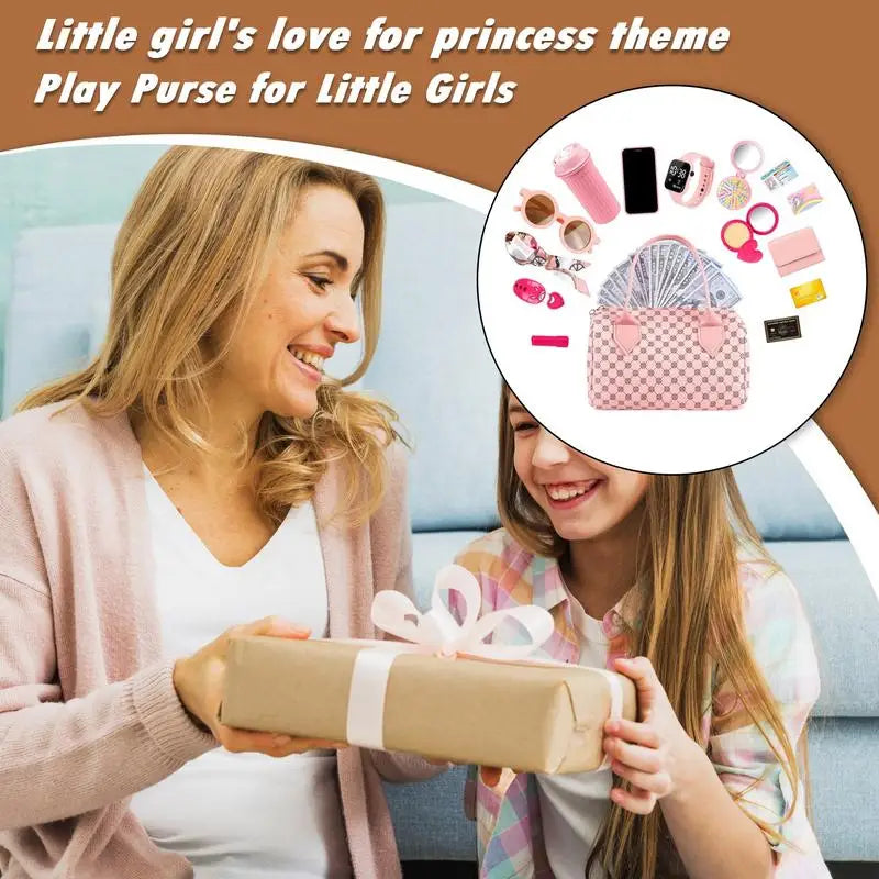 Kids Play Purse Pretend Play Toddler Purse Girls Princess Dress-Up Role Playing Games For Young Children Aged 3-6 Years Old Zpaxo