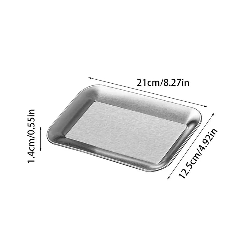 Luxury Square Stainless Steel Serving Tray,Coffee Tray,Desserts – Elegant Serving Platters For Cafe, Restaurant Bathroom Tray Zpaxo S Silver