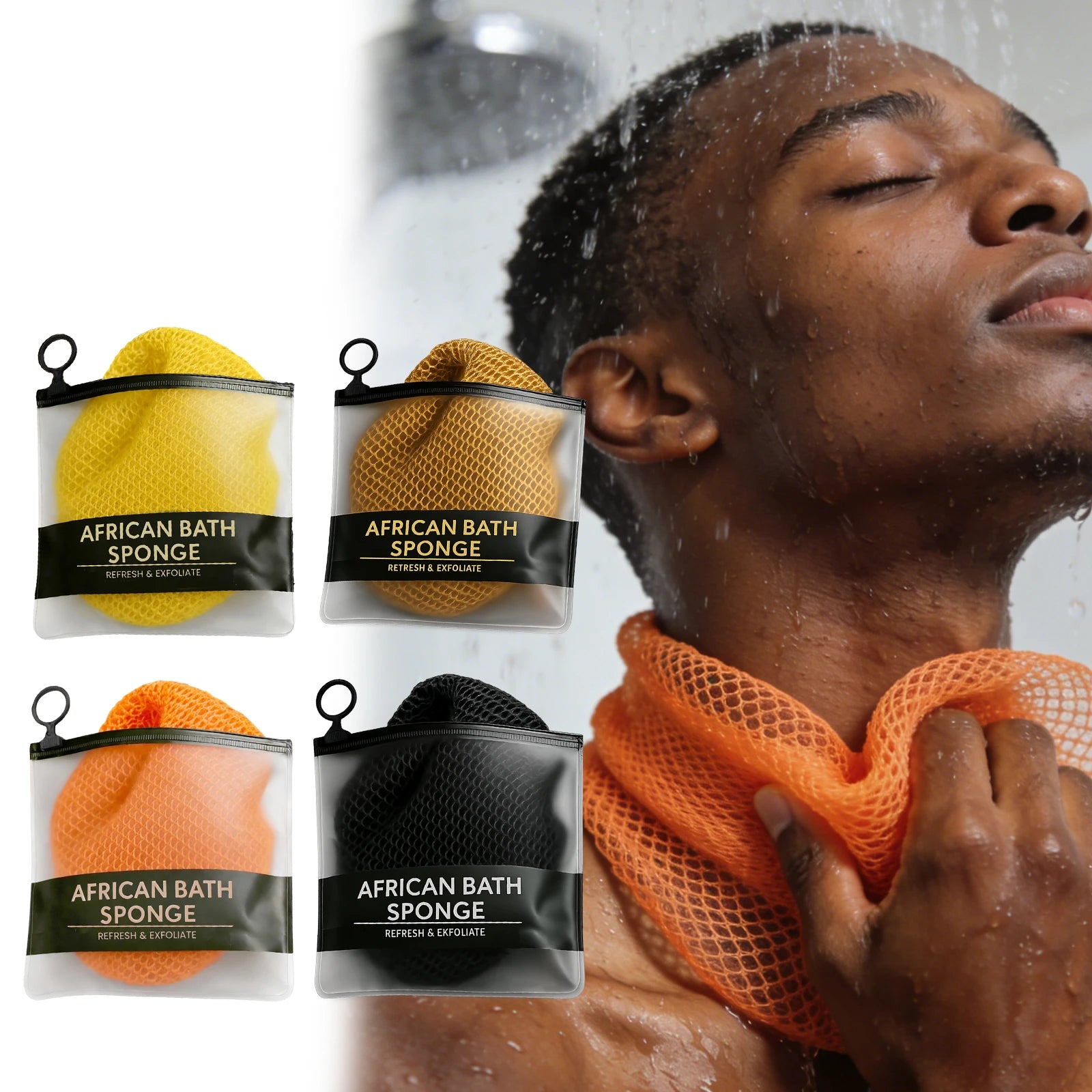 African Net Sponge Exfoliating Body Scrubber Long Nylon Bath Net Soft Shower Washcloth Back Scrubber Skincare Towel 1Pc Zpaxo