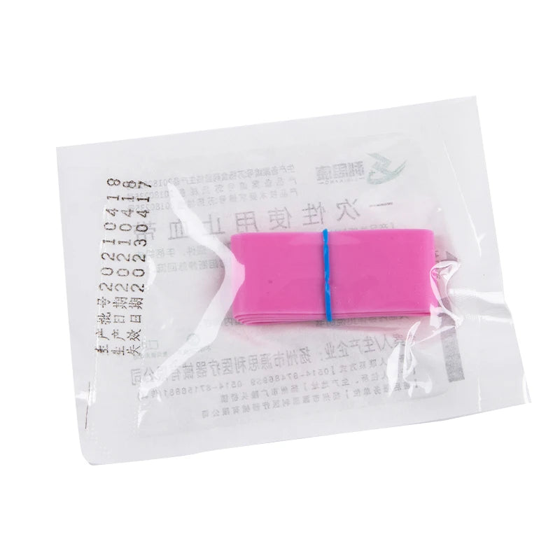 10strips Pre Cut Pink Elastic Belt Disposable Tourniquet First Aid Zpaxo