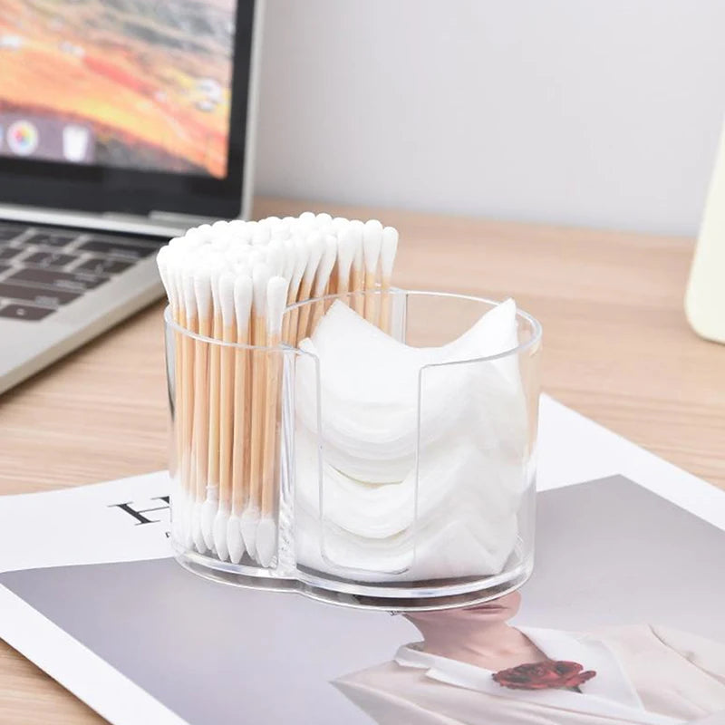 Makeup Organizer Multifunctional Photocard Idol Cards Storage Containers Dustproof Box Transparent Flip Cotton Swab Storage Box Zpaxo