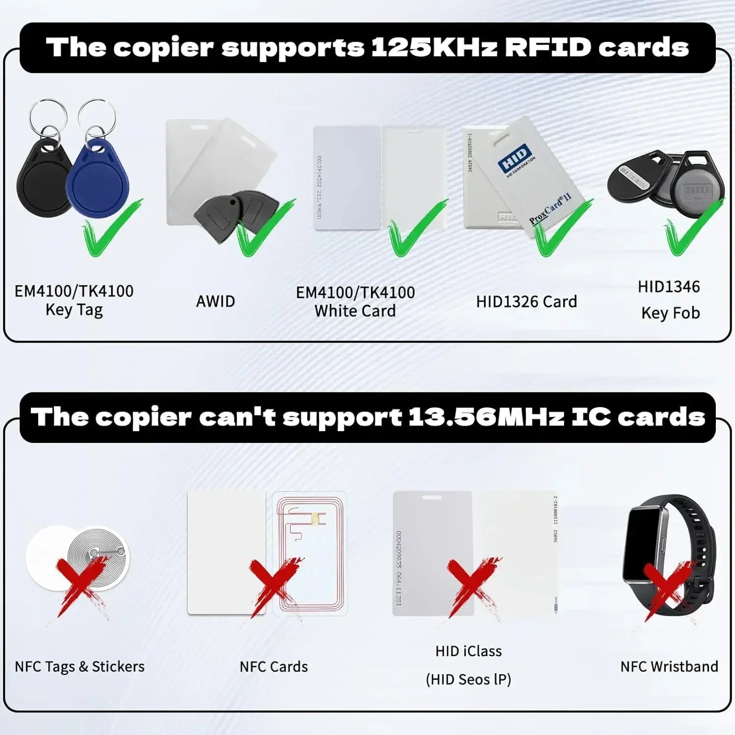 DIXSG Handheld 125kHz RFID Duplicator Reader Writer Copier T5577 Zpaxo