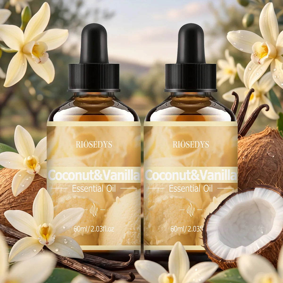 COCONUT VANILLA ESSENTIAL OIL Has Deep Nourishing Moisturizing Zpaxo COCONUT VANILLA 2pcs 60ml