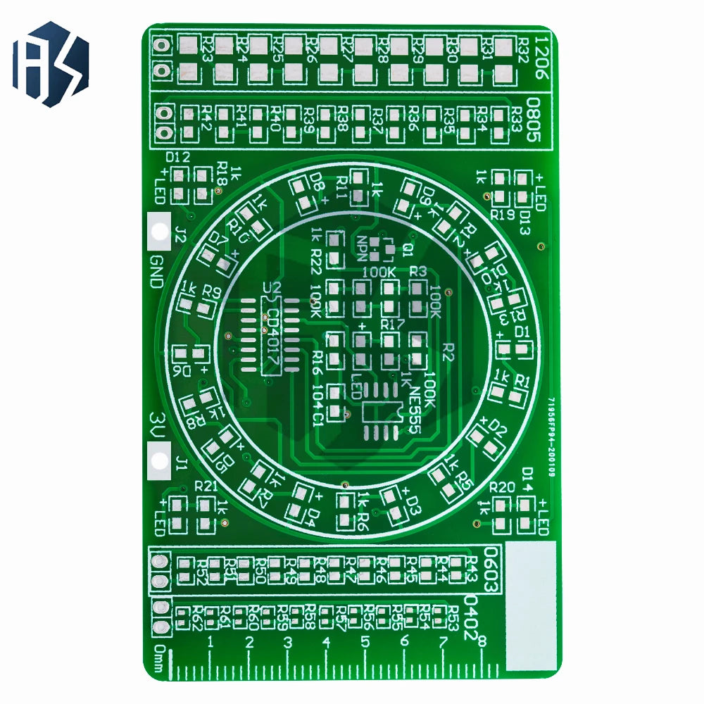 SMD Soldering Practice Kit with FR4 PCB – NE555/CD4017, 10-LED Chaser for Electronic DIY Training Zpaxo