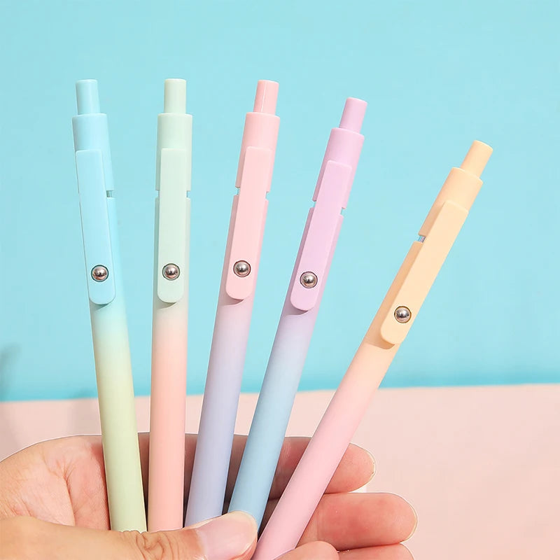 5Pcs Cute Gel Pens Quick Dry Ink Pen,Retractable Black Ink Rolling Gel Pens Fine Point(0.) Smooth Writing Aesthetic Pens Zpaxo