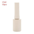 New 10pcs/set 12ml Empty Nail Polishing Bottle Nail Gel Empty Bottle with Brush Glass Empty Blending Bottle Touch-up Container Zpaxo 10pcs beige Glass 12ml
