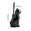 Cat Toilet Brush Holder Scrubber Bowl Cute Ceramic Corner Maintenance