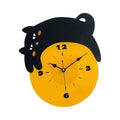 Cat Wall Clock Cute Black Arabic Numbers Housewarming Non Ticking Analog Clock for Bathroom Home Dining Room Kitchen School Zpaxo Default Title